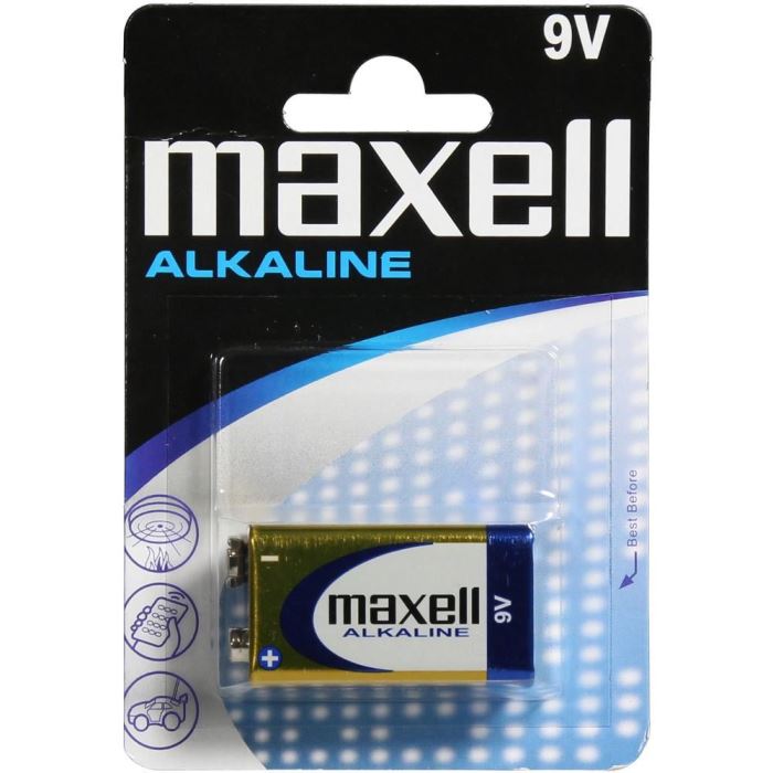 Obrázek zboží Baterie 6LR61 1BP 9V Alk MAXELL alkalická, baleno v blistru