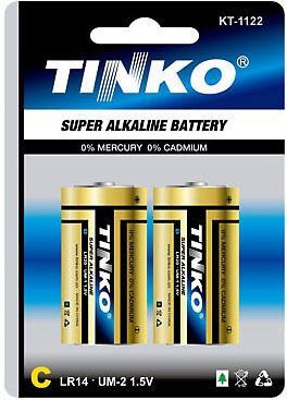 Obrázek zboží Baterie TINKO 1,5V C(LR14) alkalická, balení 2ks v blistru