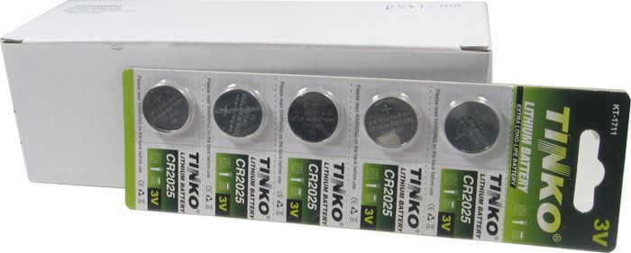 Obrázek zboží Baterie TINKO CR2025 3V lithiová, balení 100ks