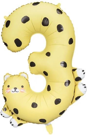 Obrázek zboží Fóliový balónek číslo 3 Gepard 55x75cm