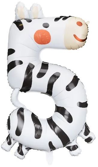 Obrázek zboží Fóliový balónek číslo 5 Zebra 42x81cm