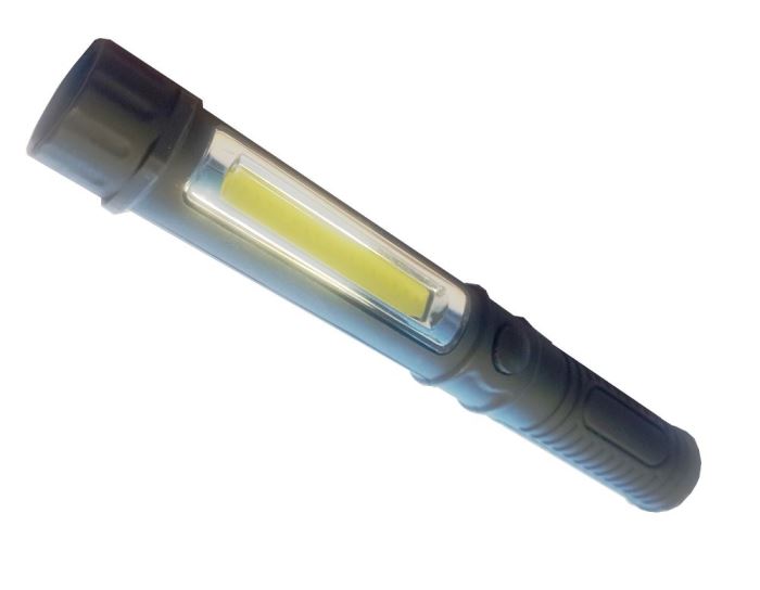 Obrázek zboží Pracovní svítilna LED COB + SMD , napájení 3xAAA, černá