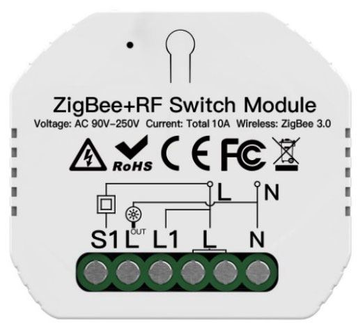 Obrázek zboží Spínač WiFi Moes Zigbee 230V/10A+RF433MHz
