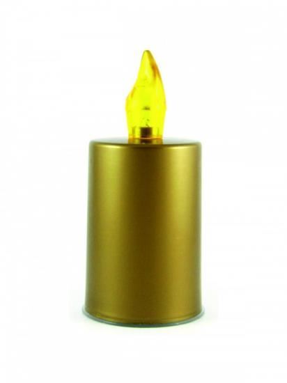 Obrázek zboží LED hřbitovní svíčka zlatá žlutý plamen LUX BC 177