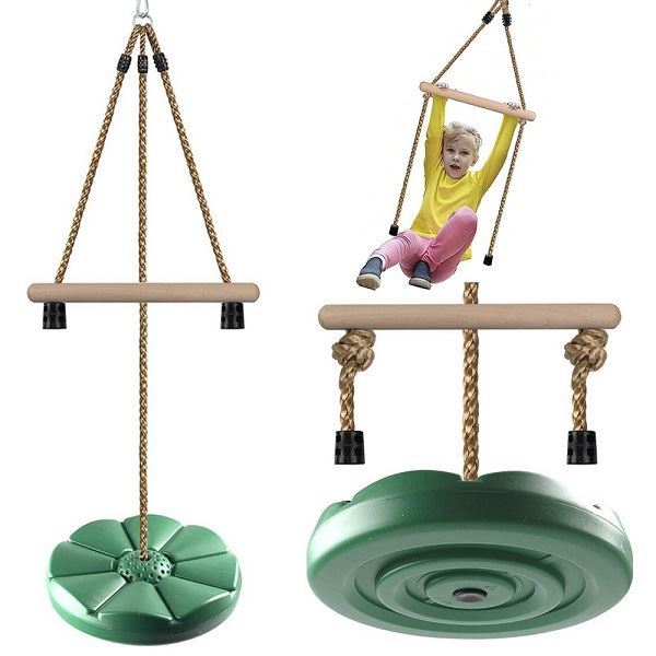 Obrázek zboží Dětská zahradní houpačka, kulatý kotouč, zelený
