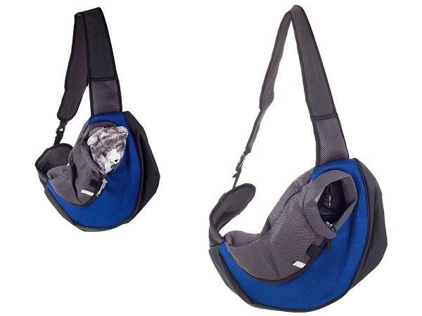 Obrázek zboží Přepravní batoh přes rameno pro psy, kočky- rozměr 48x 29cm, modrý