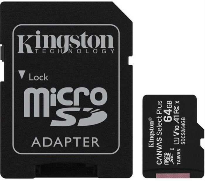 Obrázek zboží Paměťová karta KINGSTON micro SDHC 64GB Class 10 + adaptér