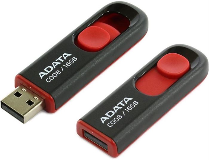 Obrázek zboží ADATA flashdisk 16GB USB 2.0 C008 černo/červená (potisk)