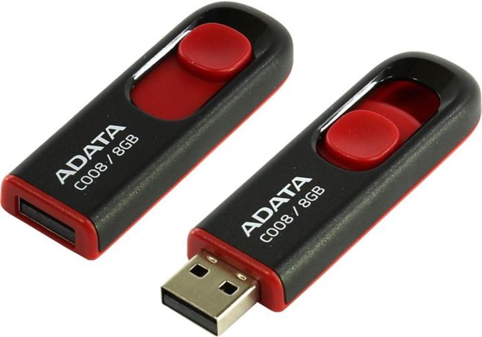 Obrázek zboží ADATA flashdisk 8GB USB 2.0 C008 černo/červená (potisk)