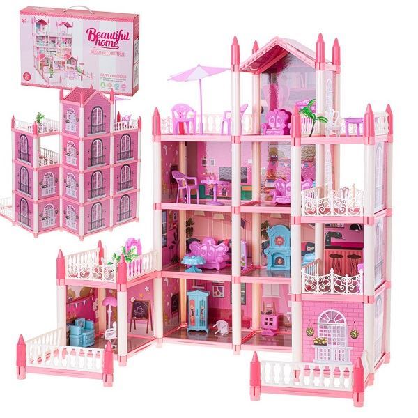 Obrázek zboží Domeček pro panenky, 4 patra, růžový