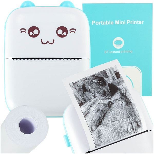 Obrázek zboží Mini termotiskárna na štítkové fotografie, modrá kočka