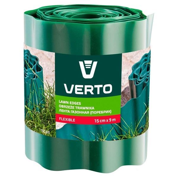 Obrázek zboží Plastový obrubník - okraj trávníku 15cmx9m, zelený,VERTO